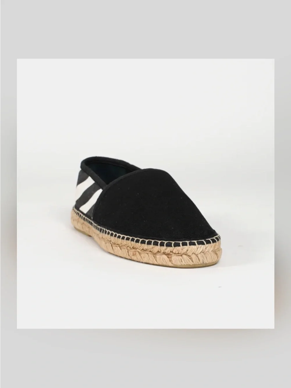 OFF-WHITE Black & White Striped Espadrille Women’s Size 37 New Never Worn No Box